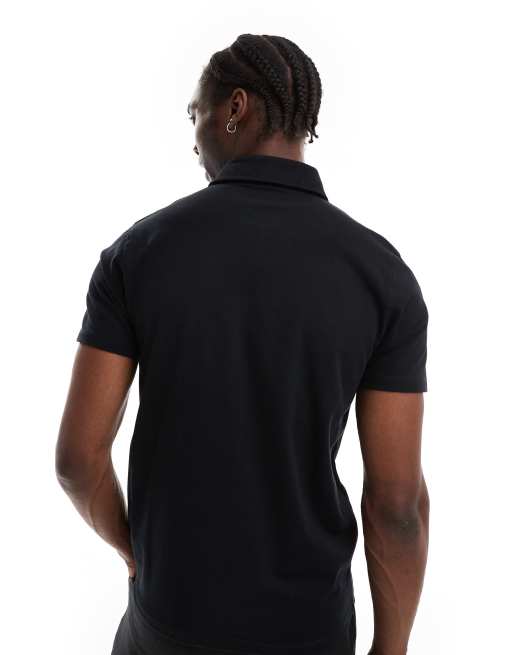 ASOS DESIGN - Polo molto pesante nera , 3 di 4