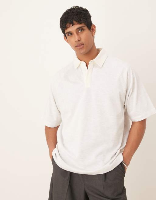 ASOS DESIGN - Polo oversize color avena mélange