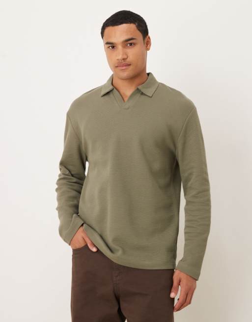 ASOS DESIGN - Polo oversize in tessuto pesante color blu navy