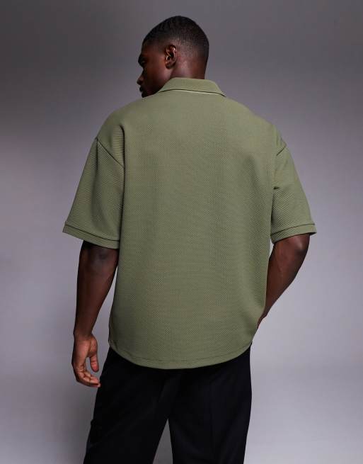 ASOS DESIGN - Polo oversize ultra épais - Kaki texturé, 3 de 5