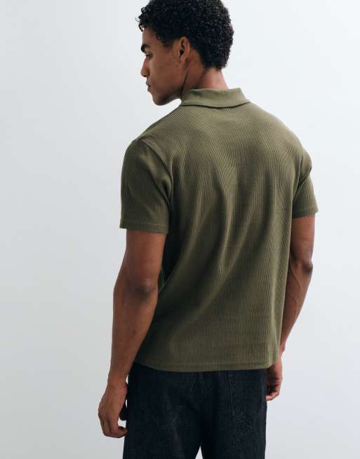 ASOS DESIGN polo regular épais texturé kaki, 4 de 5