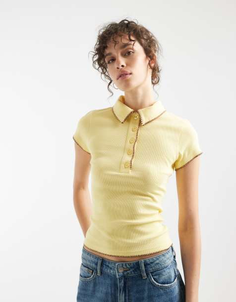 ASOS DESIGN - Polo ristretta color latticello con impunture - view 1