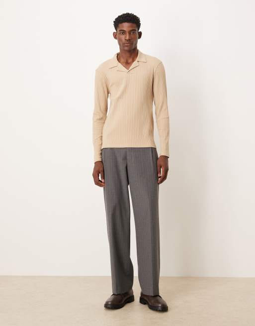 ASOS DESIGN - Polo slim a coste beige , 2 di 5