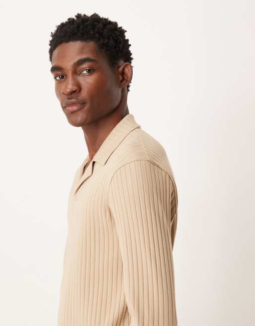 ASOS DESIGN - Polo slim a coste beige , 4 di 5