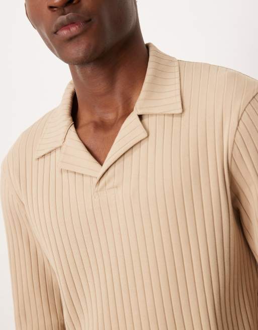 ASOS DESIGN - Polo slim a coste beige , 5 di 5