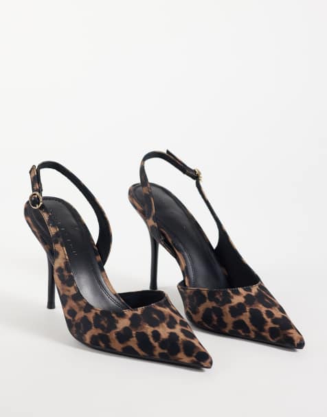 ASOS DESIGN Polo Slingback-Stilettos mit hohem Absatz im Leopardenmuster - view 1