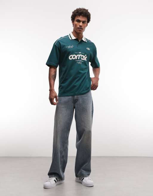 ASOS DESIGN - Polo sportiva oversize verde, 2 di 5