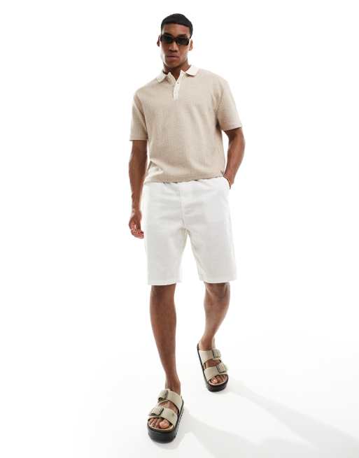 ASOS DESIGN - Polo squadrata taglio comodo con motivo jacquard