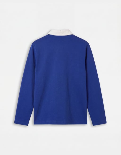 ASOS DESIGN - Polo style rugby à col contrastant - Bleu, 7 de 9