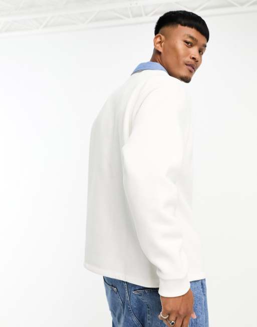 New Era New York Yankees flock half zip sweat in off white exclusive to  ASOS