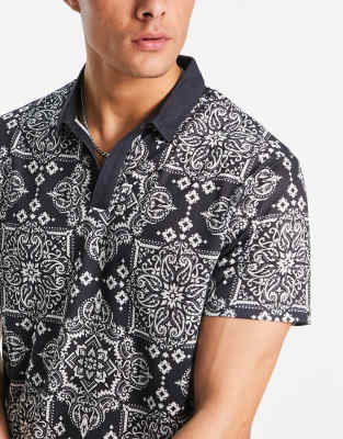 black paisley polo