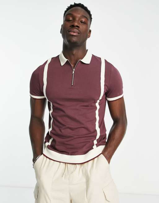 Burgundy and hotsell white polo shirt