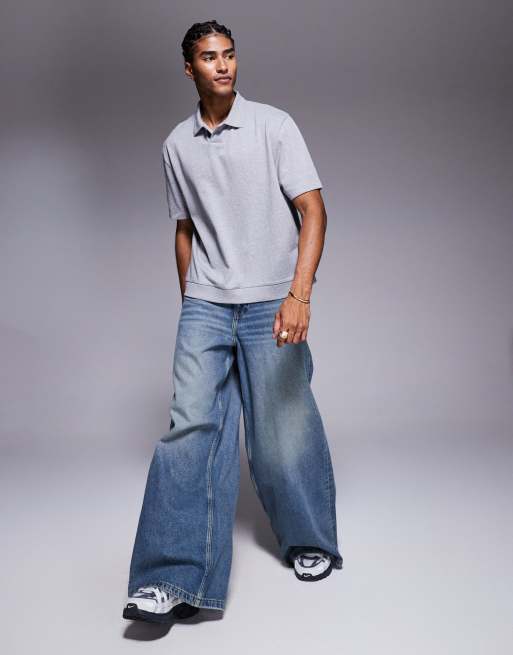 ASOS DESIGN - Polo taglio comodo grigio mélange , 2 di 4