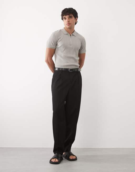 ASOS DESIGN - Polo verde claro ajustado con cremallera de canalé, 2 de 5
