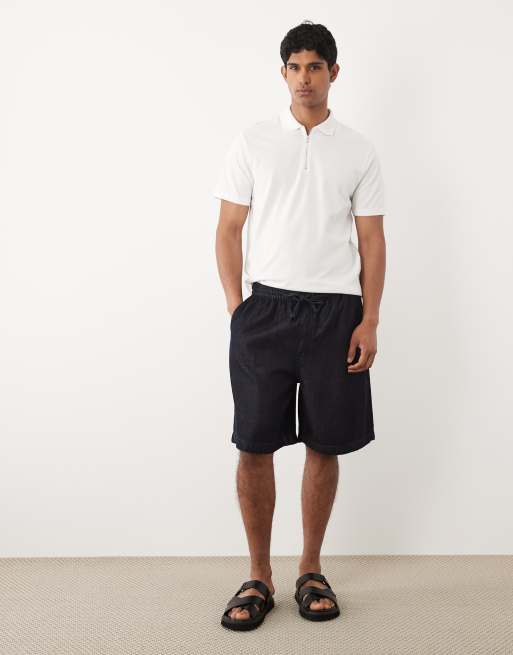 ASOS DESIGN - Polo vestibilità classica in piqué bianca con zip, 2 di 5