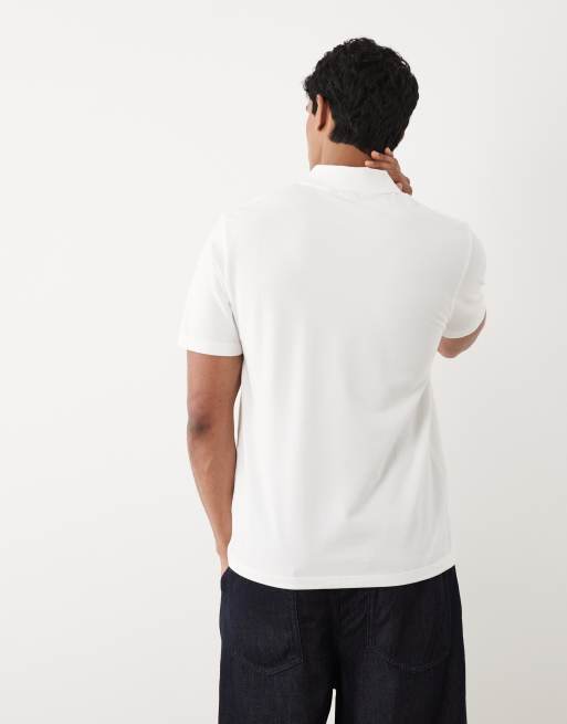 ASOS DESIGN - Polo vestibilità classica in piqué bianca con zip, 4 di 5