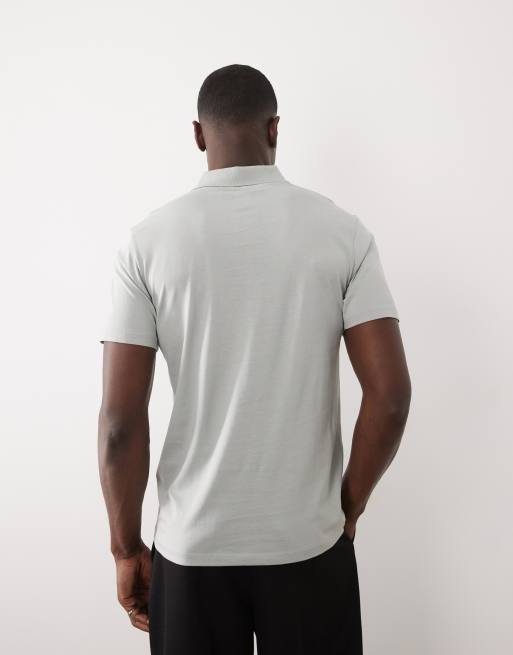 ASOS DESIGN – Polohemd aus hochwertiger SUPIMA®-Baumwolle in Hellgrün in regulärer Passform, 3 von 5