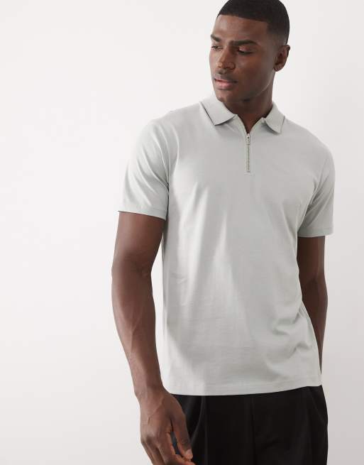 ASOS DESIGN – Polohemd aus hochwertiger SUPIMA®-Baumwolle in Hellgrün in regulärer Passform, 5 von 5