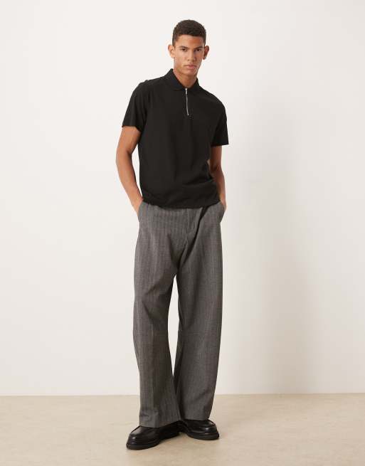 ASOS DESIGN – Polohemd aus hochwertiger SUPIMA®-Baumwolle in Schwarz​, 2 von 5