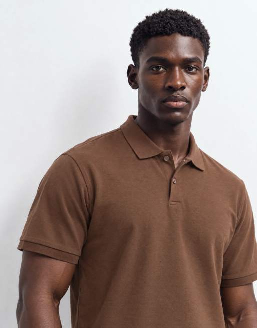 ASOS DESIGN Polohemd in braunem Piqué, 8 von 10