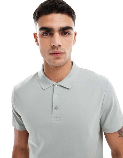 ASOS DESIGN - Poloskjorte i bleg lysegrøn piqué - view 1
