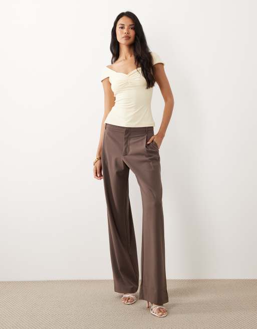 ASOS DESIGN polyamide bandeau top in buttermilk, 2 of 4