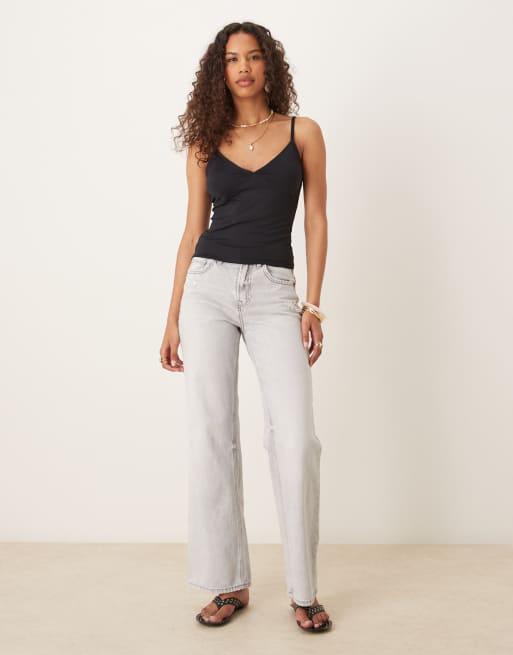 ASOS DESIGN polyamide bust cup cami top in black