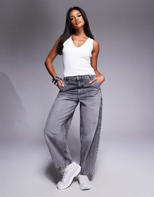 ASOS DESIGN polyamide plunge v neck top in ivory, 2 of 4