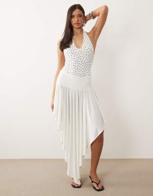 Asos Design Polyamide Scoop Bodysuit In Multi
