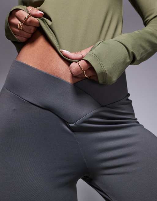 ASOS DESIGN polyamide v front leggings in slate grey, 2 of 5