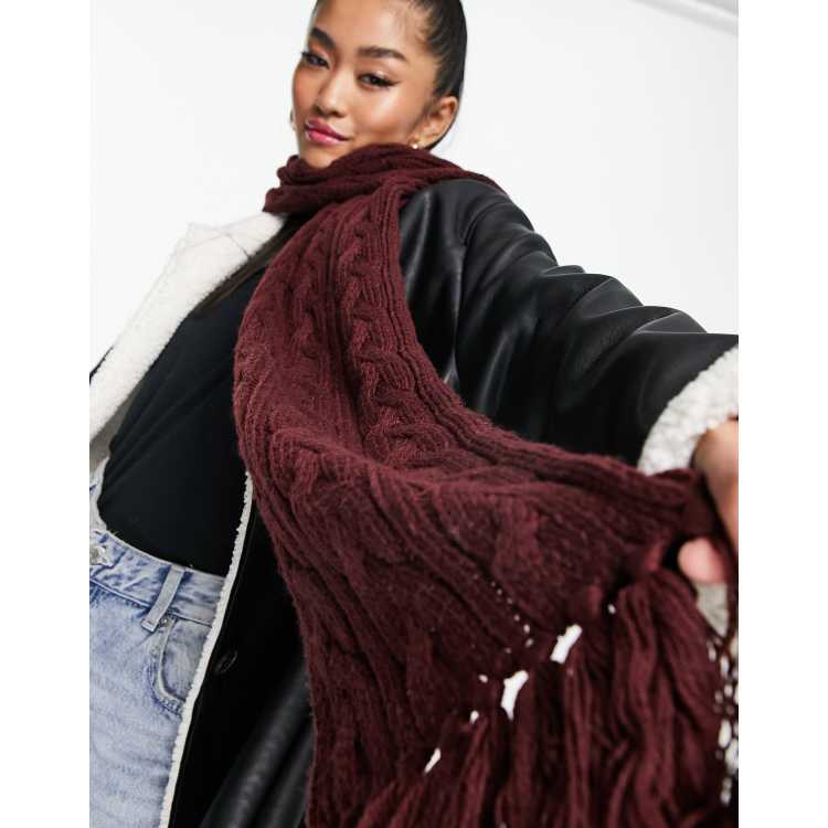 Burgundy winter shop scarf