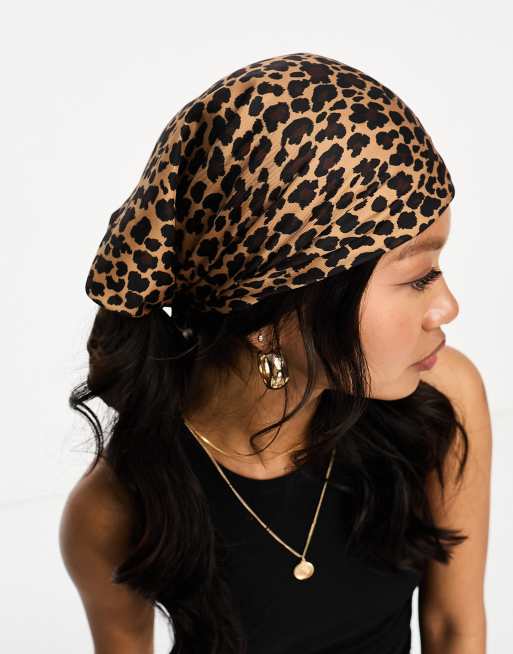 Leopard silk head store scarf