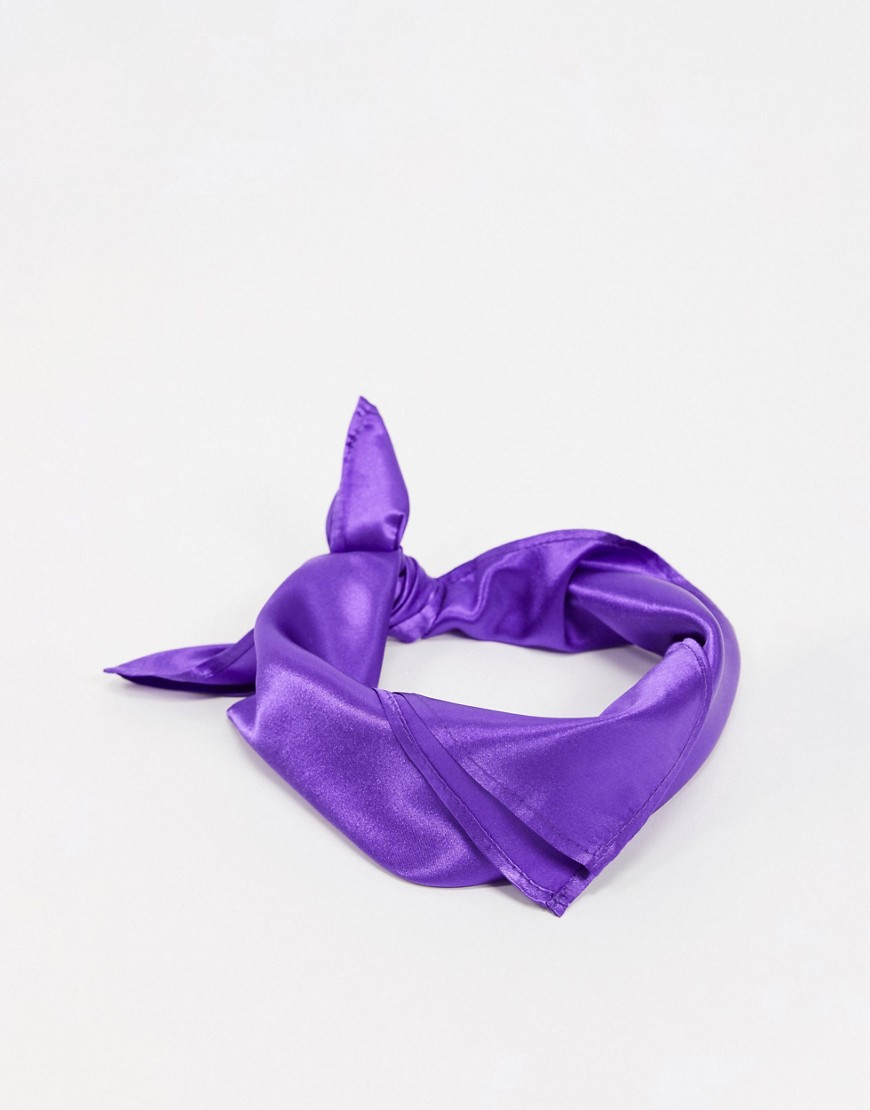 Asos Design Polysatin Medium Headscarf In Purple