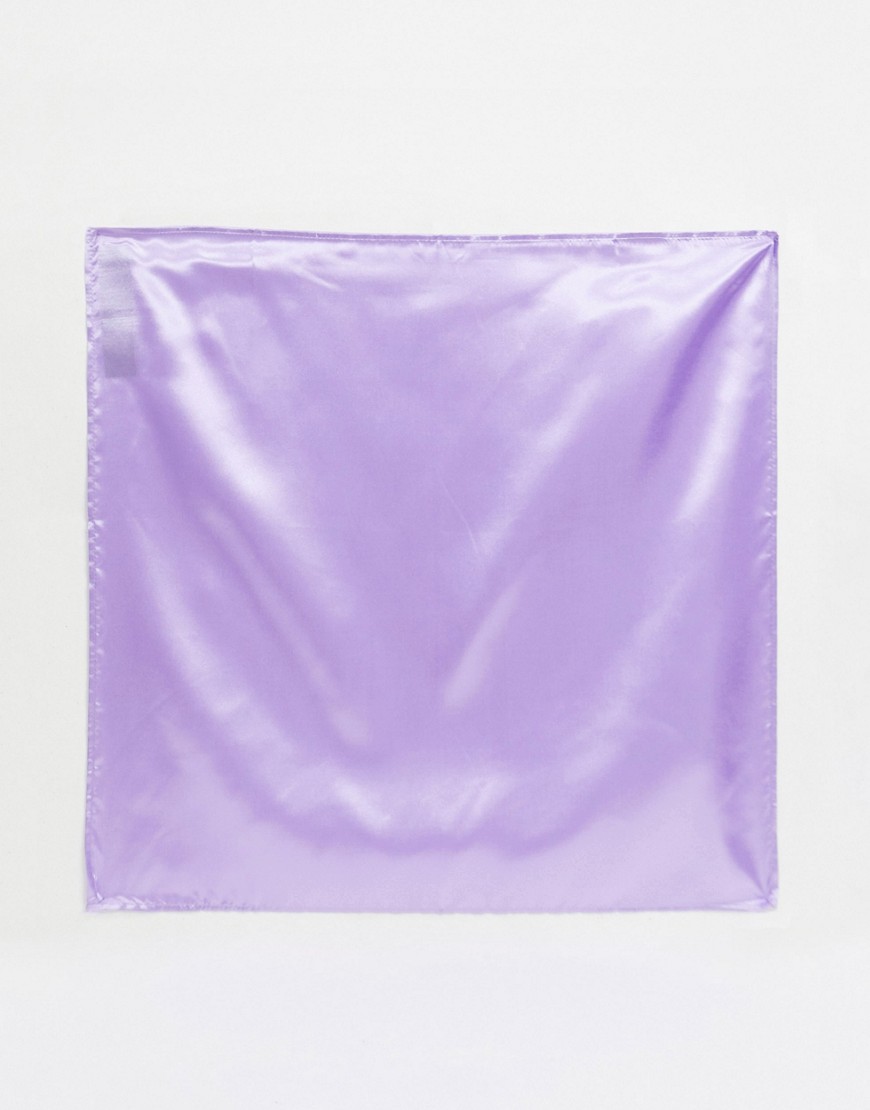 Asos Design Polysatin Neckerchief Headscarf In Lilac-purple