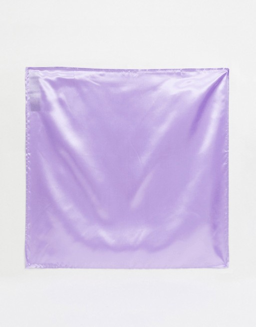 ASOS DESIGN polysatin neckerchief headscarf in lilac