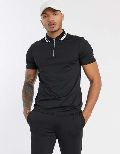 ASOS DESIGN – Polyester-Trikot in Schwarz, Kombiteil , 2 von 3