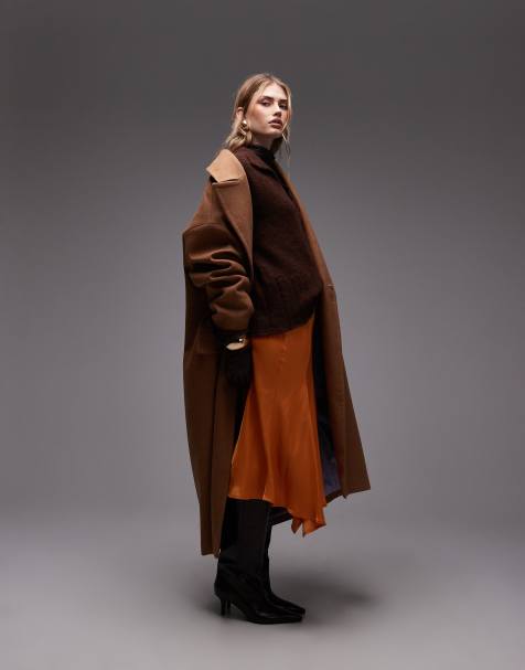 ASOS DESIGN – Pomarańczowa spódnica midi z godetami i rozcięciami - view 1