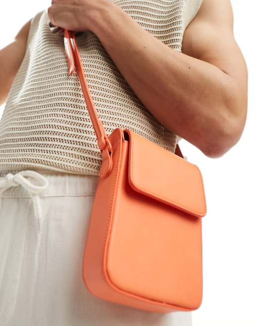 ASOS DESIGN – Pomarańczowa torebka podręczna z imitacji skóry