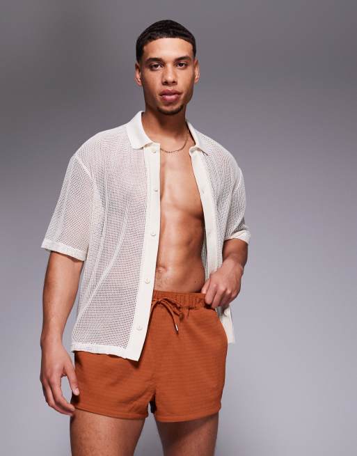 ASOS DESIGN – Pomarańczowe bardzo krótkie szorty kąpielowe, 4 z 4