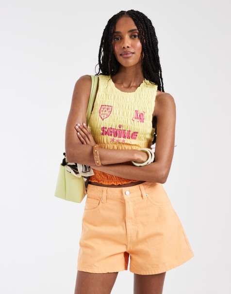 ASOS DESIGN – Pomarańczowe, trapezowe szorty o wydłużonym fasonie - view 1