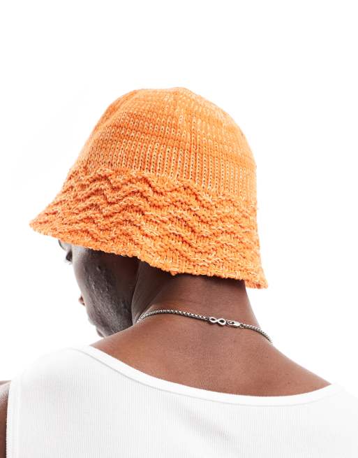 ASOS DESIGN – Pomarańczowy dzianinowy kapelusz typu bucket, 4 z 4