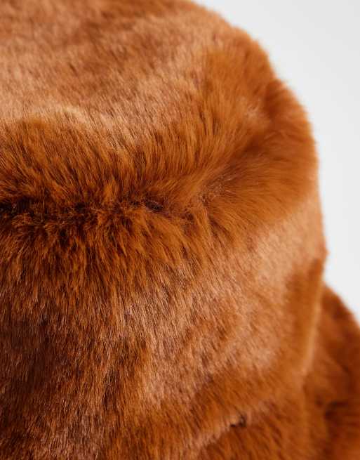 ASOS DESIGN – Pomarańczowy futrzany kapelusz typu bucket, 2 z 3