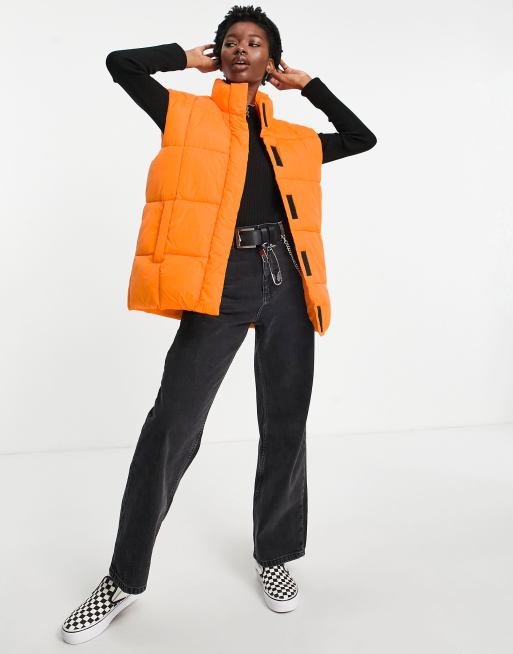 ASOS DESIGN – Pomarańczowy ocieplany bezrękawnik