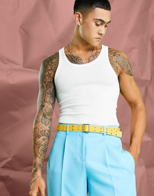 ASOS DESIGN – Pomarańczowy parciany pasek z oczkami