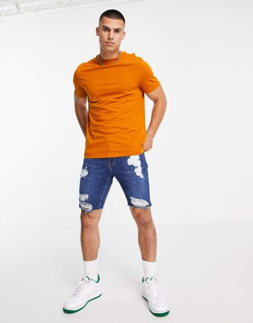 ASOS DESIGN – Pomarańczowy T-shirt z okrągłym dekoltem - ORANGE
