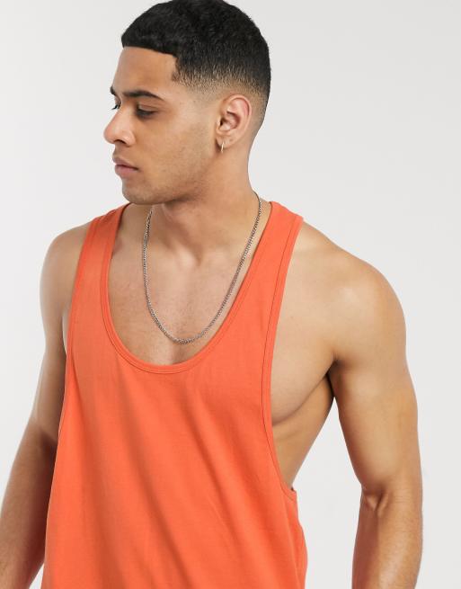 ASOS DESIGN – Pomarańczowy top o fasonie mocno wyciętej bokserki
