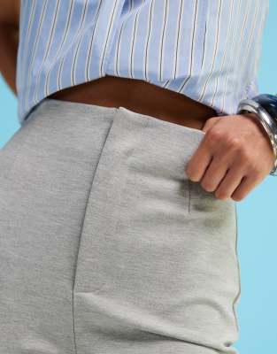Asos Design Ponte Capri Pants In Gray