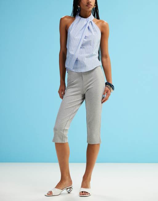 slim fit dress slacks Bamboo Capri Pant - Heather Grey