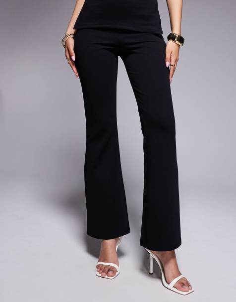 ASOS DESIGN ponte flare pants in black (part of a set) - view 1