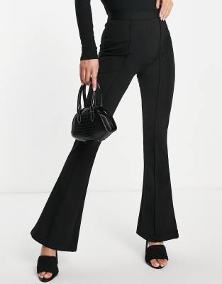 black stretchy flare pants